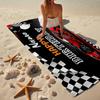 Custom Name Ultra-Soft Beach Towel with Racing Theme,Ideal for Pool - Camping, Diving - Perfect Travel Essential, Vibrant Beach Towel.