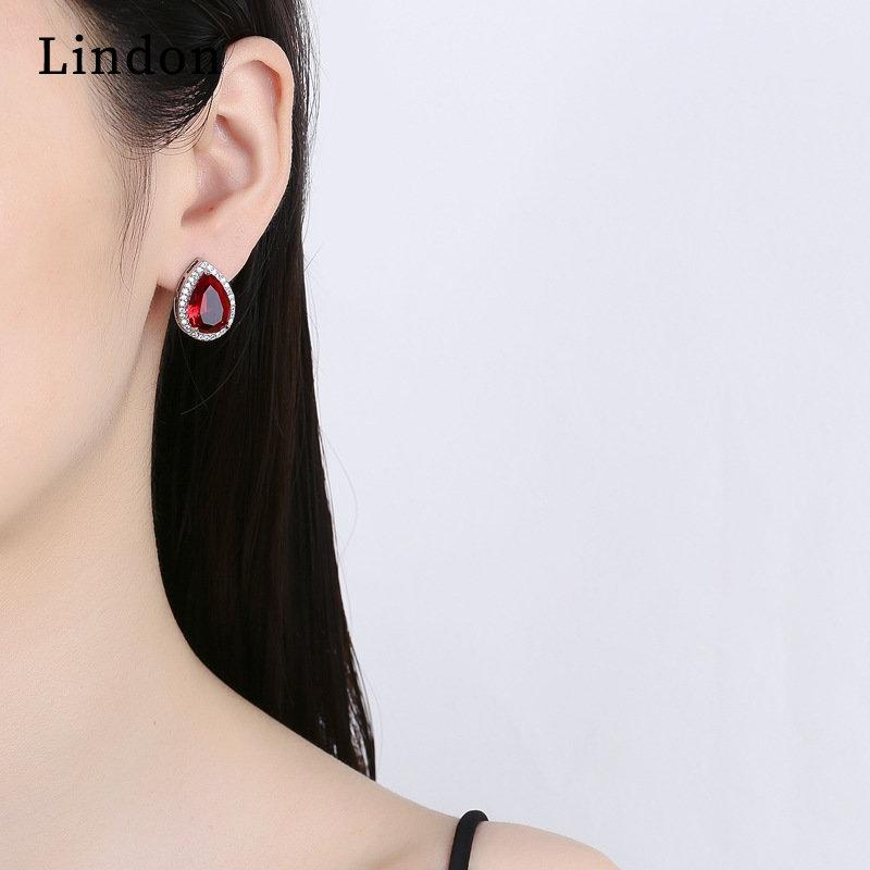 Lindon Femei din aliaj de cupru, zircon, cercei, cercei, pentru femei, cadouri pentru petreceri de nunta