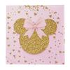 Birth Date Celebration Supplies Collection Minnie Mouse Style Pink Gold Glitter Disposable Utensils Children Birth Date Tableware Decor Favors