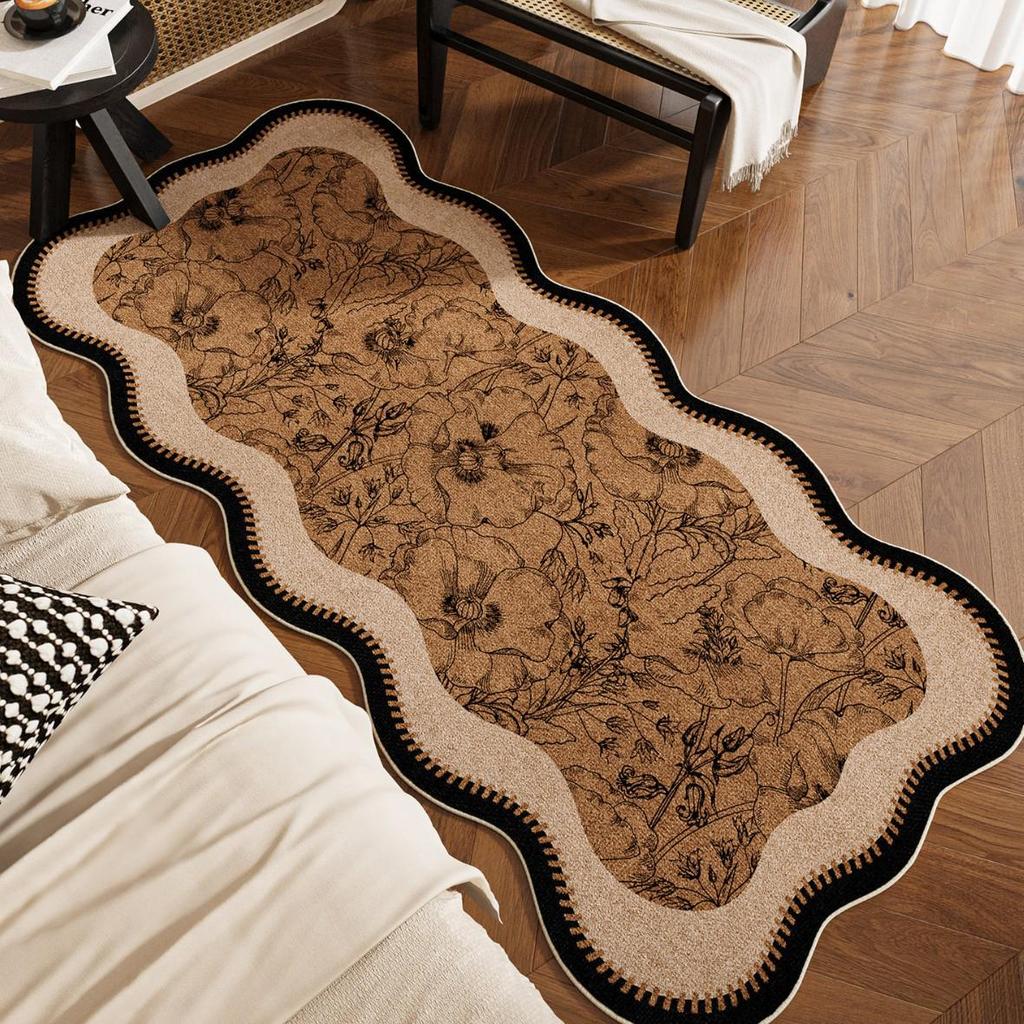 Alien Retro Mid-Century Bedroom Rug: Easy-Care, Waterproof, Stain-Resistant Floor Mat for Bedside or Coffee Table.