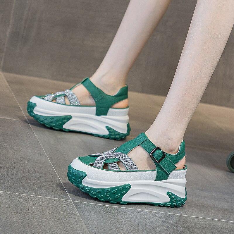 Spannende Damen Sandalen Grn Fotos