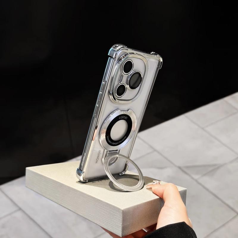 New Plating Magnetic Magsafe Bracket Shockproof Case For Motorola MOTO Edge 60 Edge 50 Edge50 Fusion Pro Neo Stand Holder Cover