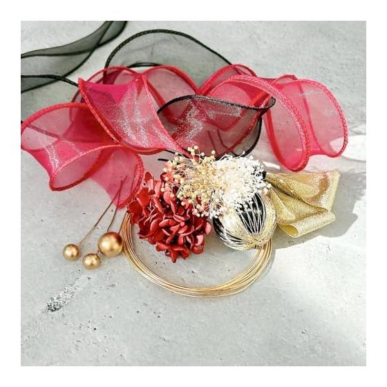 Lomeri Hair Accessory, Artificial Flowers for Coming-of-Age Ceremony, Graduation, Furisode Kimono, Wedding, Japanese Attire, A171, Organza Ribbon,