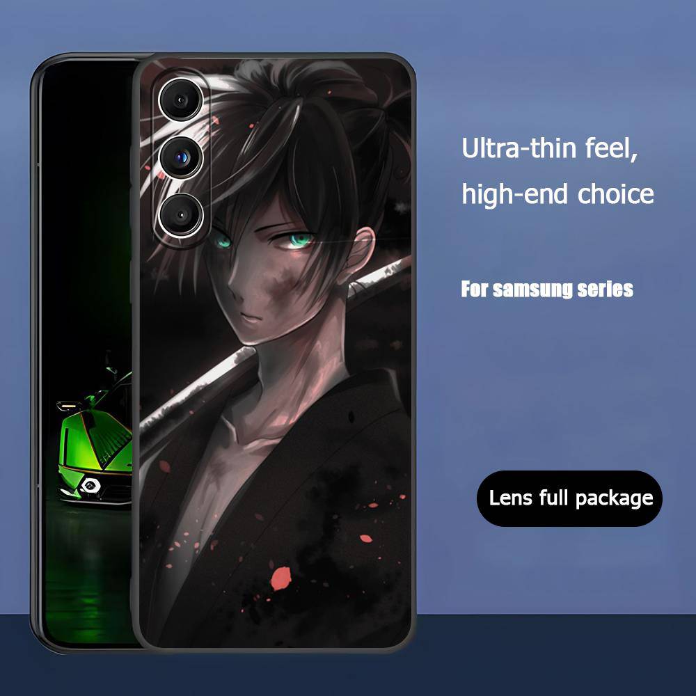 Japanese Yato Noragami Anime Art Luxury Black Phone Case For Samsung Galaxy S23 S24 S25 Ultra S22 Plus S21