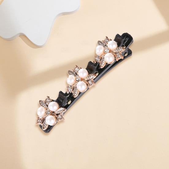 Sponka do vlasů Splétané vlasy Dvouvrstvá spona do vlasů Tvar květu Bang Sponka do vlasů Protiskluzové Zuby Jiskřivý lesk Doplněk do vlasů