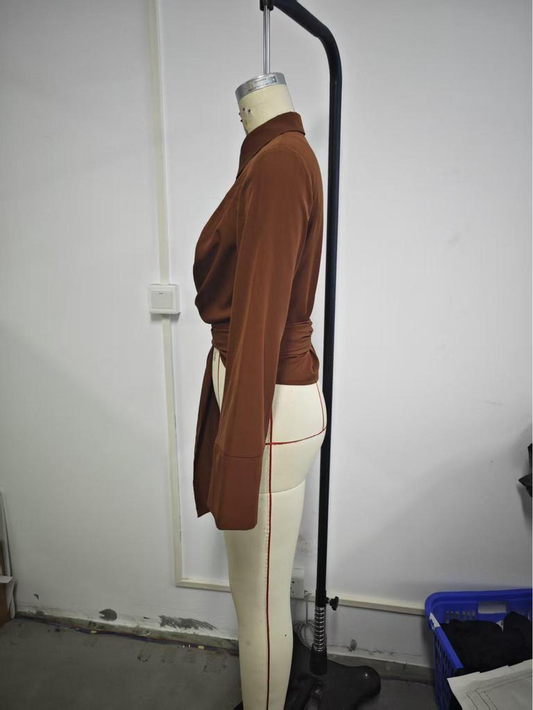 2025 Autumn Solid Color Long Sleeve Top Shirt - PJ0394/PJ0393