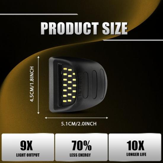 LED Plate Light License Tag W/Wiring Lamp 2002-06 Harness For Cadillac Escalade