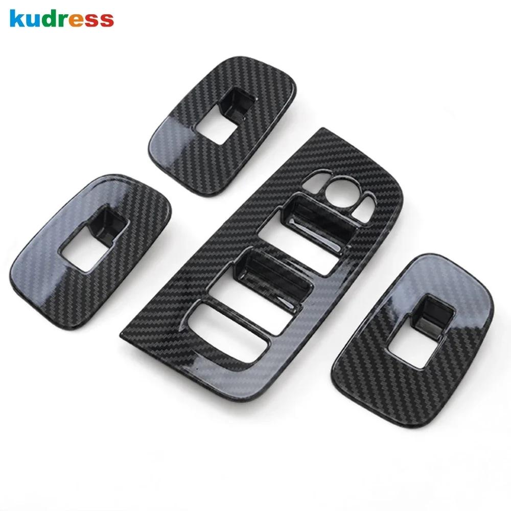 

For Volvo XC60 XC 60 2018 SUV Carbon Fiber Car Door Window Lift Switch Button Panel Cover Trim Interior Accessories Carbon Fiber Style