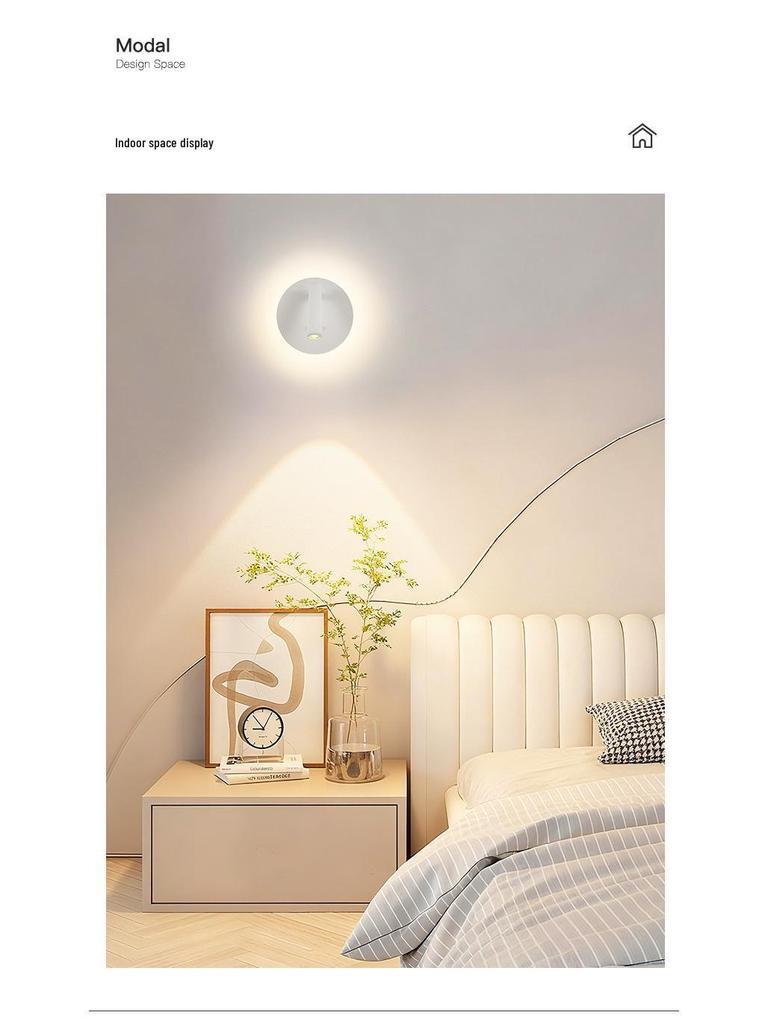 Rotatable Nordic Minimalist Wall Lamp - Eye-Protection Reading Light for Bedroom & Study