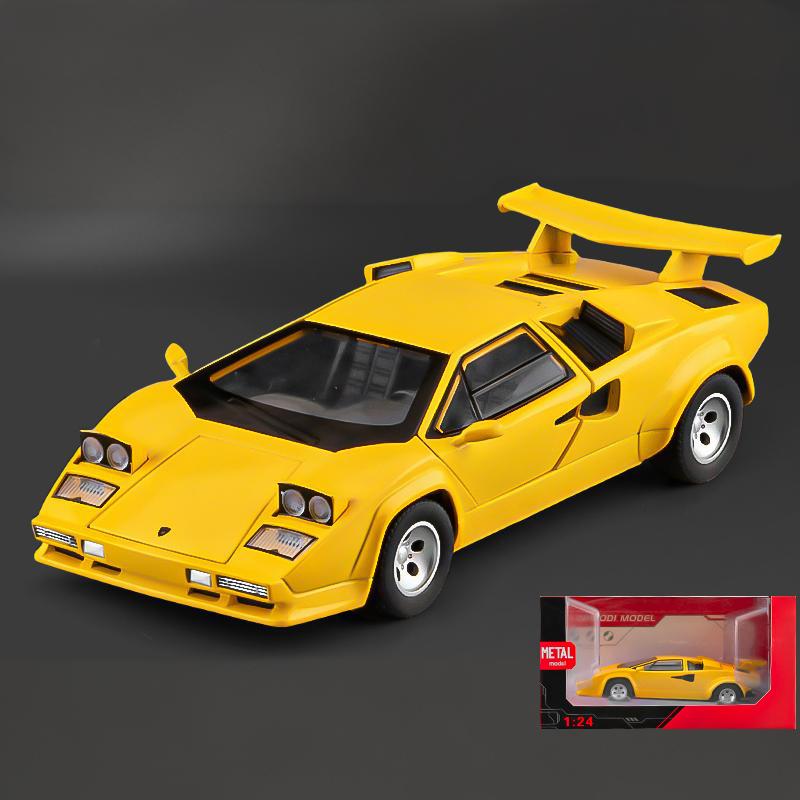 1:24 Lamborghini Countach LP500S Sideswipe Supersportwagen Spielzeugauto Modell Sound und Licht Kinderspielzeug Sammlerstücke Geburtstagsgeschenk Spielzeug