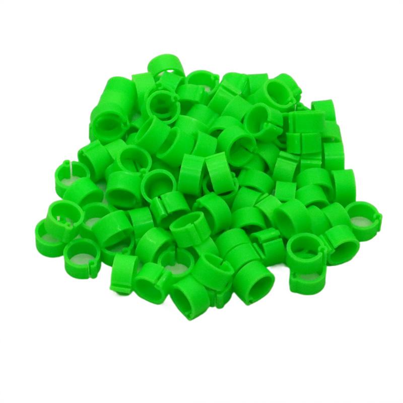 

100Pcs Birds Pigeon Feet Rings 10 Colors Inner Diameter 8mm Plastic Dove Clip Ring Pigeon Dove Quail Foot Ring зелёный