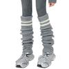 Women Ribbed Knit Stacked Long Boot Socks Double Striped Over Knee Leg Warmers