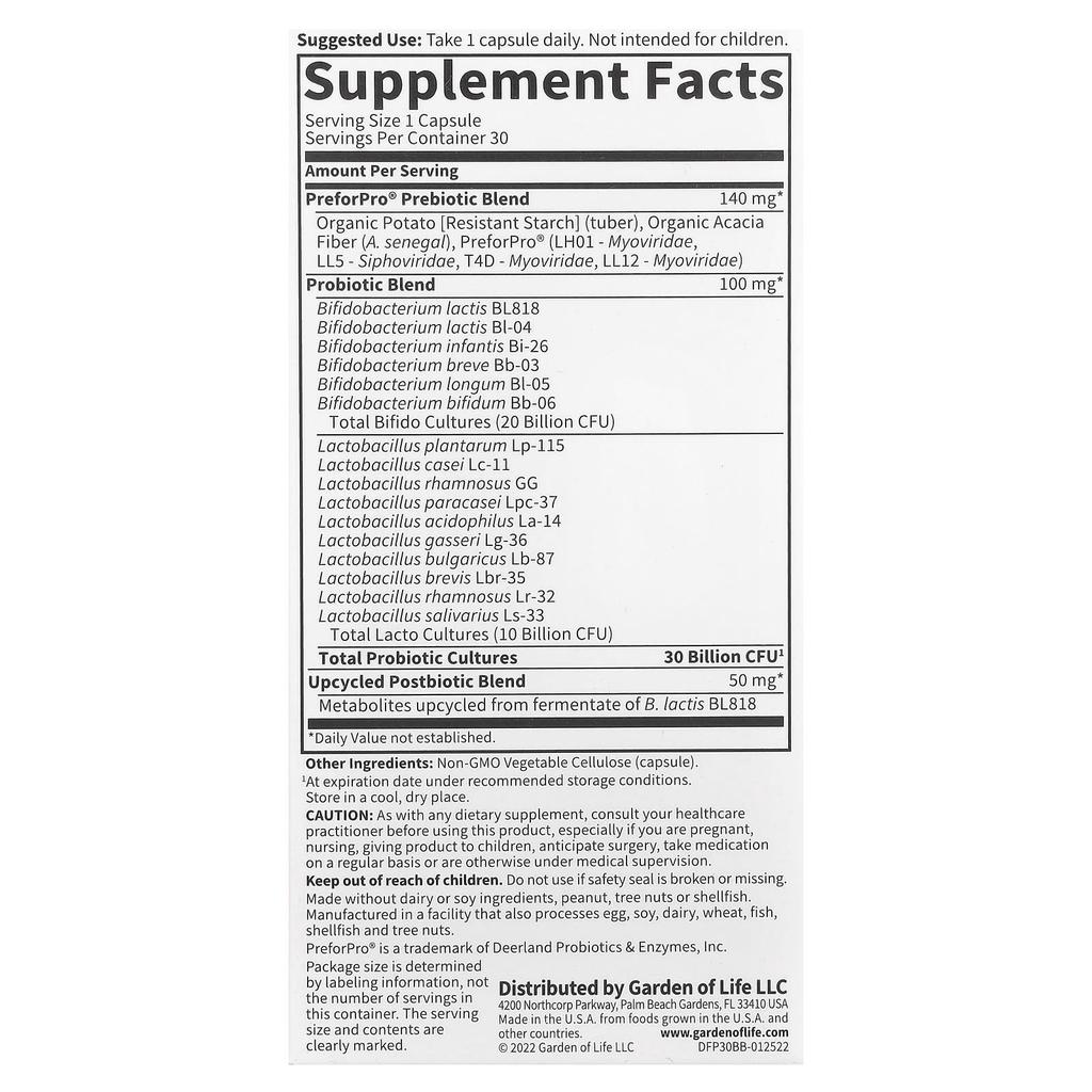 Probiotic, Mini Veggie Capsules 30