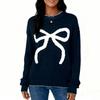 Autumn/Winter 2025 Women's Versatile Bowknot Long Sleeve Pullover Sweater