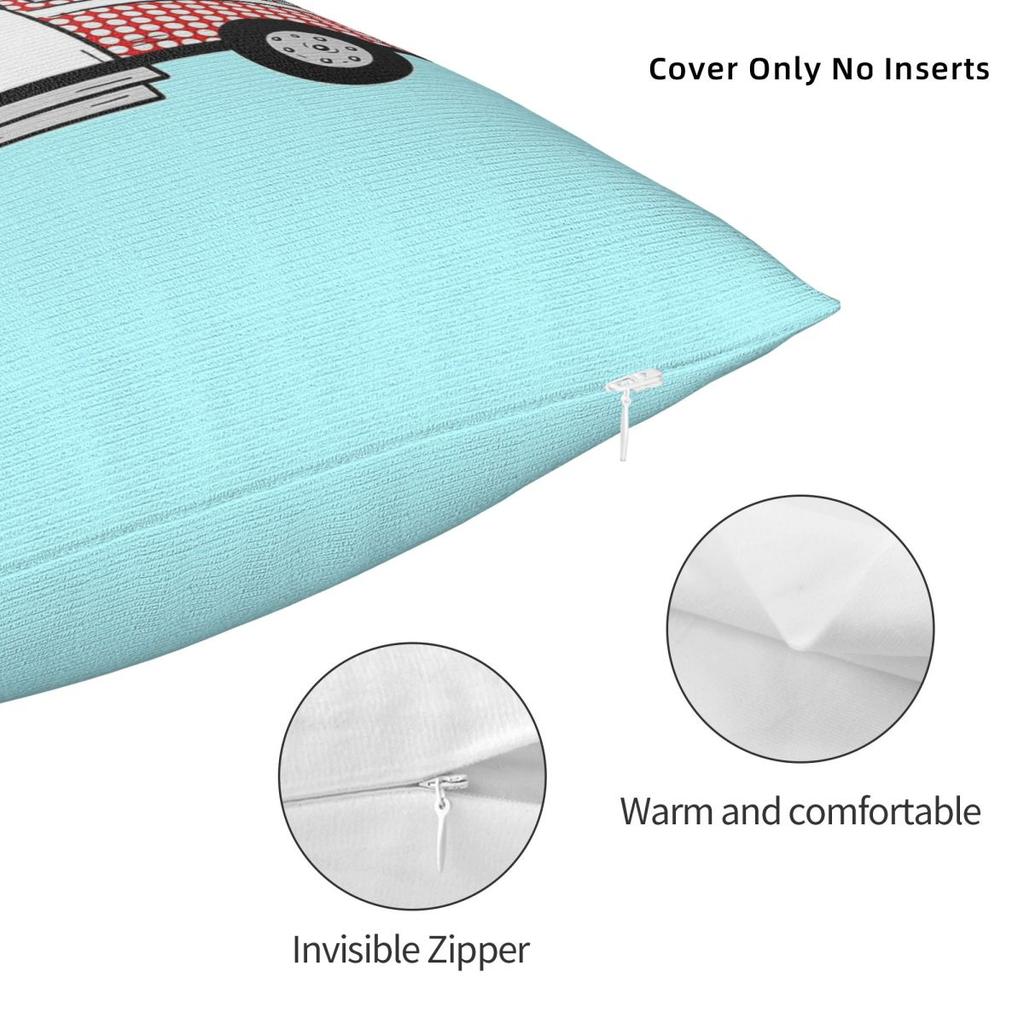 Caravan Camp Square Pillowcase Polyester Linen Velvet Pattern Zip Decorative Pillow Case Sofa Cushion Cover