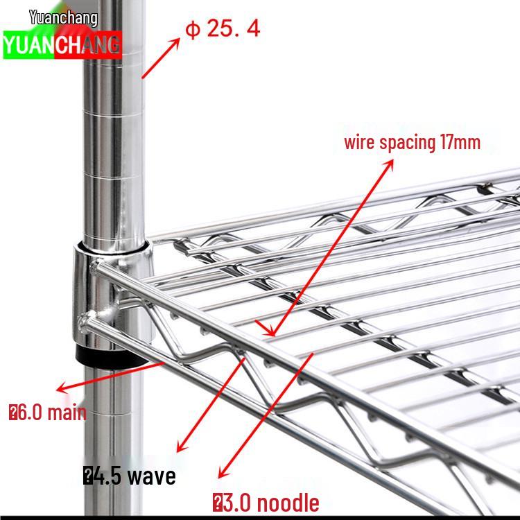 Stainless Steel Adjustable Three-Layer Flatbed Cart for Goods