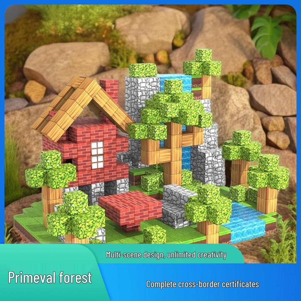 Magnetic World Forest Cube: Mini Magnetic Building Blocks Set