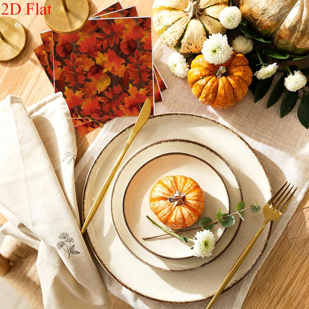 20pcs Disposable Napkins with Halloween pumpkin Pattern Print for Wedding,Parties,and Daily Use for Thanksgiving Fall Christmas Table Decoration