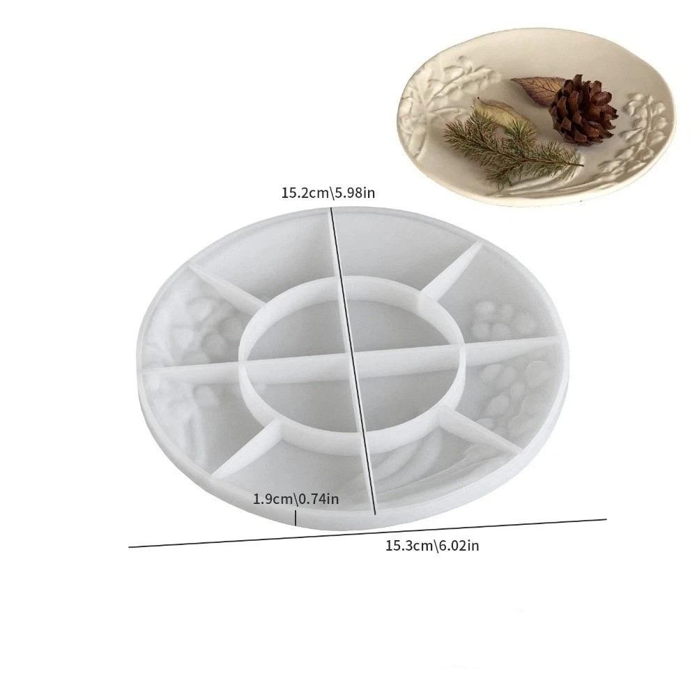 Silikon Silikonformen Geprägtes Muster Blumenmuster Aufbewahrungsschale Silikonform Runde Form Ovale Gipsform