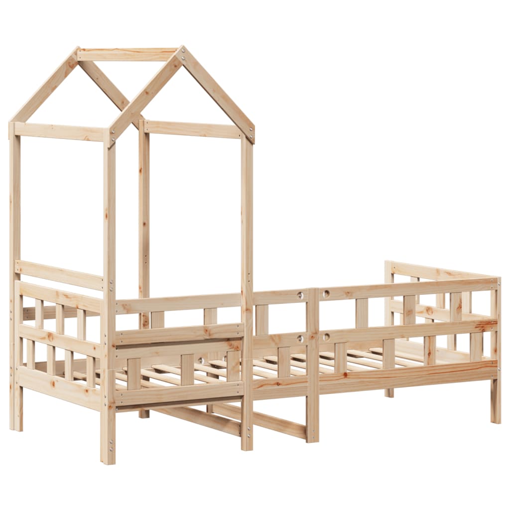 vidaXL Daybed with Canopy 80 x 200 cm Solid Pine Wood