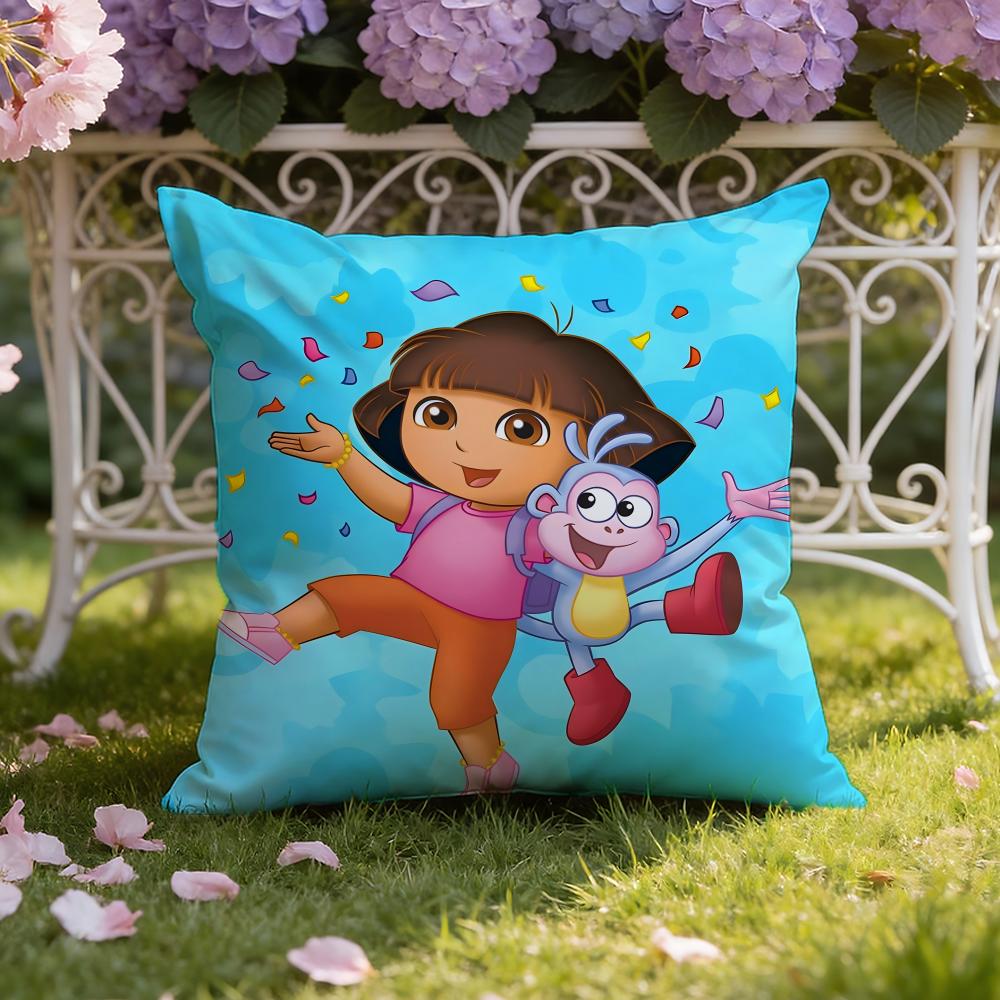 

Anime cute D-Dora the E-Explorer Cushion Cover Home & Car Dual-Scene Pillow Cover: Reversible for Premium Comfort 50cmx50cm
