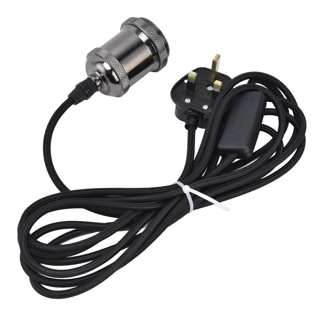 E27 Lamp Holder Hanging Light Cord with On Off Switch Pendant Lampholder