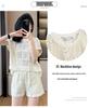 2026 Summer Petite Luxury Women's Suit: Hollow Out Top & Shorts Set – Slimming, Chic, and Trendy