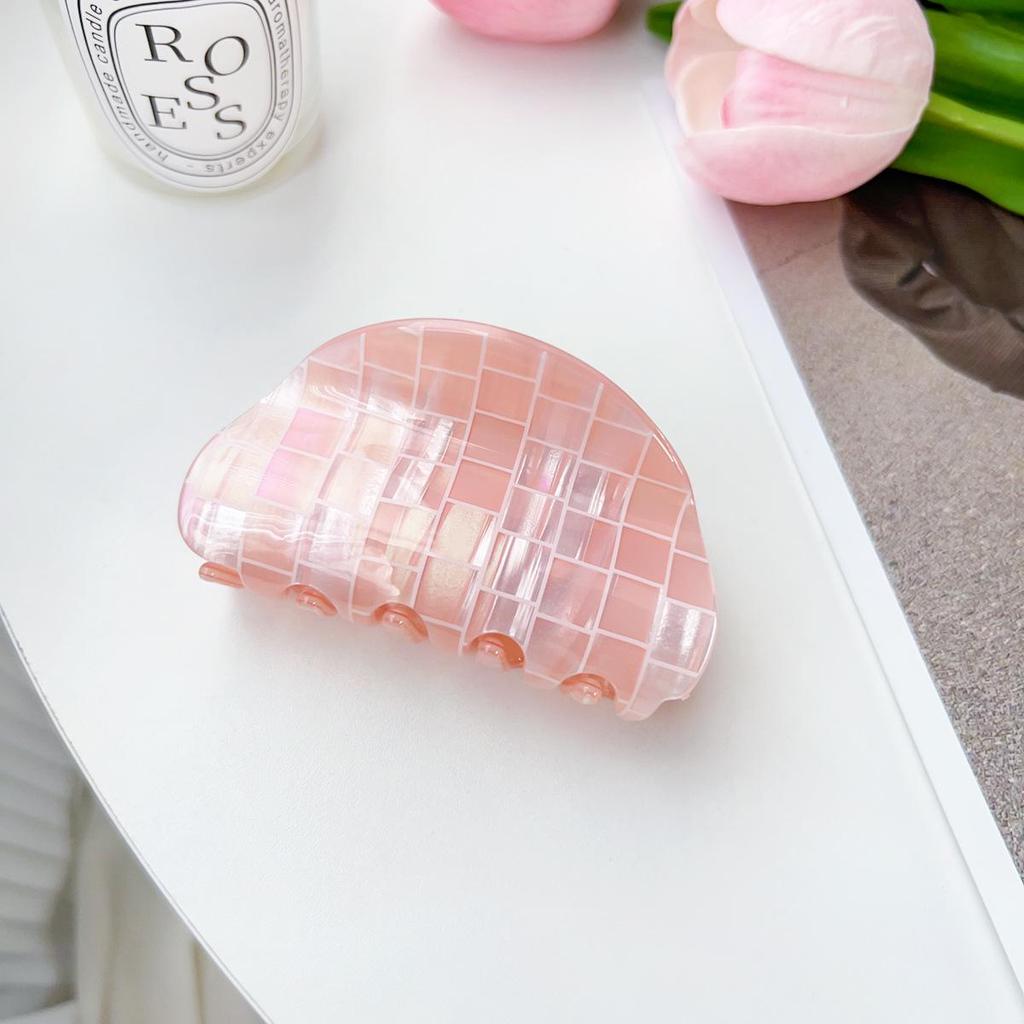 Bofeiya Summer Candy Color PVC Semicircle Hair Clip - Small Fresh Shark Clip for Stylish Updos