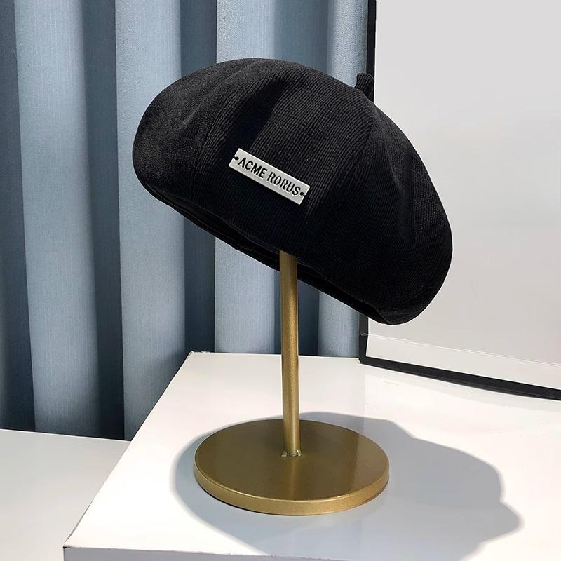 

Металлический берет для женщин на весну и осень, японская ретро-универсальная шляпа художника, подчеркивающая лицо, маленькая вогнутая форма, восьмиугольная шляпа Adjustable