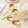 Stainless Steel Soup Spoon Kitchen Flatware Spoon Large Head Serving Ladle for Restaurant Cafeteria Buffet Home