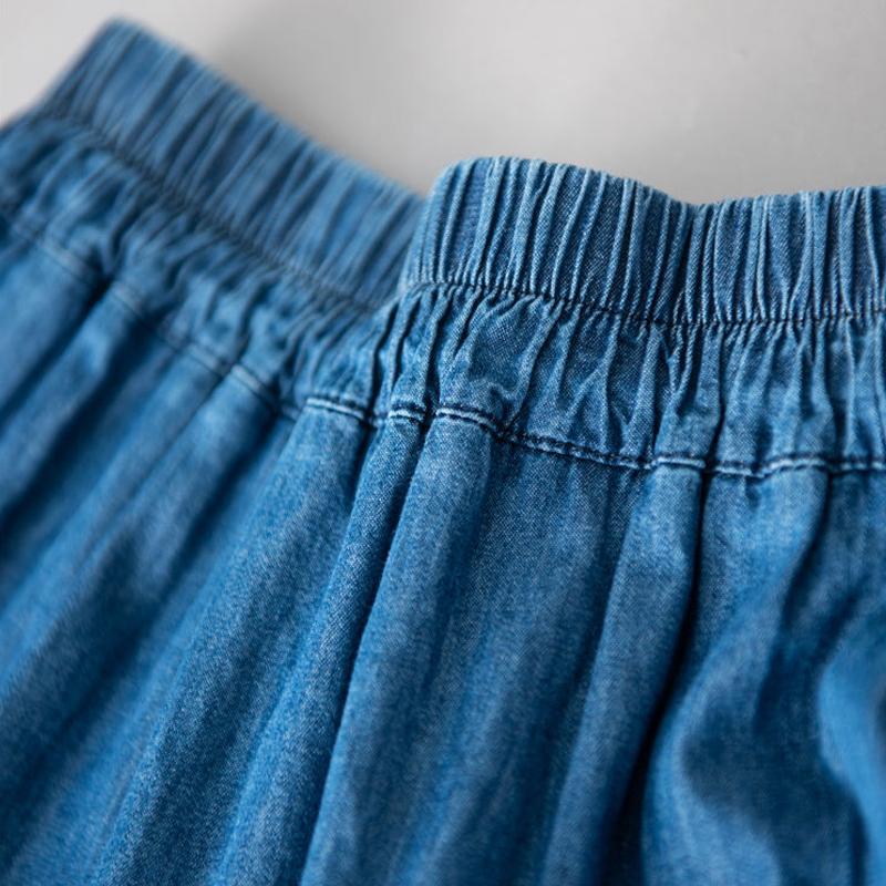 Fuste lungi Midi lejer cu talie elastică casual