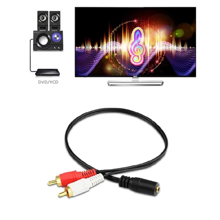 3.5mm Female To 2RCA Male Stereo Sound Cable Y Adapter Cable for MP3,Tablets,HiFi Stereo System, Speaker