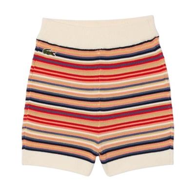 Womens/Ladies Cotton Striped Contrast Waistband Shorts