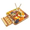 Bamboo Anti-Slip Fruit & Cheese Cutting Board Set with Drawer & Knife