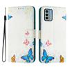 Die luxuriöse, bemalte Lederhülle im Brieftaschen-Stil der Butterfly Family für Nokia C12, C32, C02, C22, G22, G11 4G, G21, G42, G10, G20, C10, C20, HMD Pulse ...