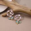 Sweet Diamond-Studded Flower Stud Earrings - Hepburn Style, Minimalist Luxury Jewelry