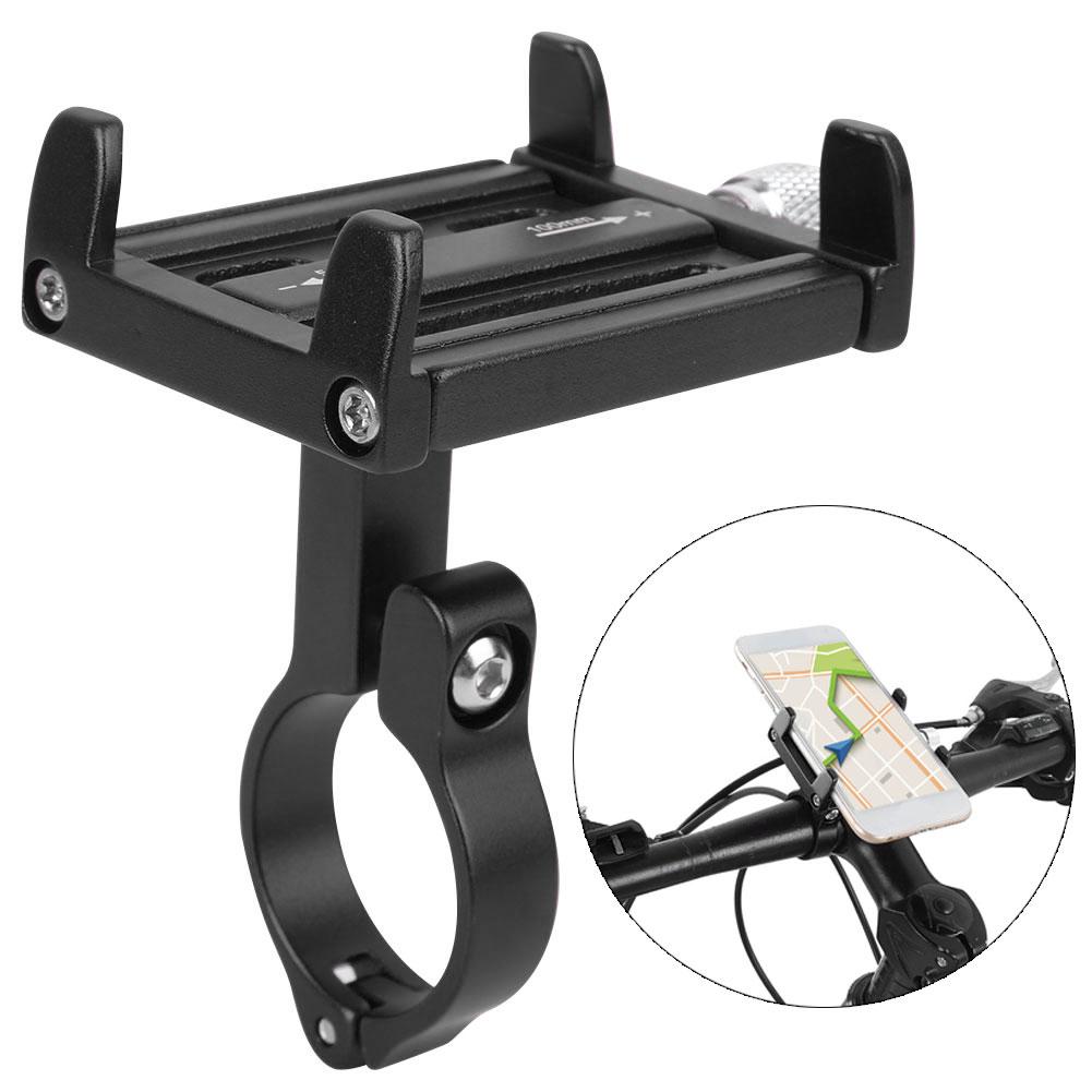 KR01 Aluminium Alloy Mobile Phone Holder Clip Portable Motorcycle Bicycle Fixed BracketBlack