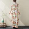 Women's V-neck Printed Long Dress Loose Soft and Comfortable Plus-size Dress Casual Breathable Summer Beach Dress for Female