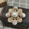SKEDS Women Men Elegant Vintage Cross Pearl Crystal Badges Brooches Fashion Classic Retro Rhinestone Party Banquet Pins Jewelry