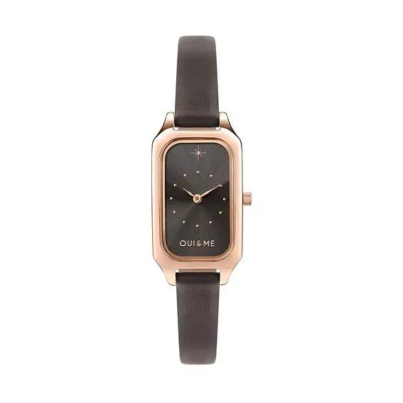 Oui & Me Finette Rose Dark Grey Dial Leather Strap Quartz ME010116 Women's Watch