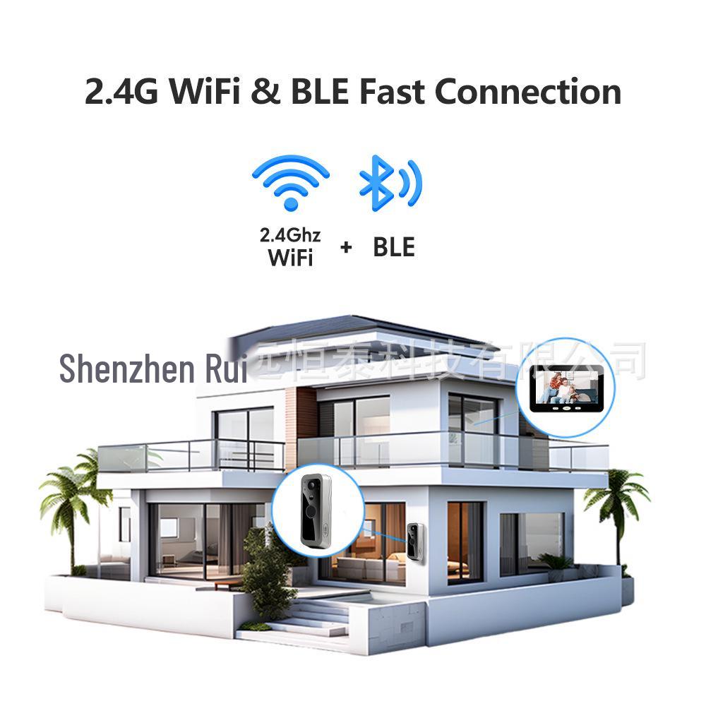 Tuya WiFi Video Doorbell with HD Camera, Waterproof, Wireless, and App Viewing