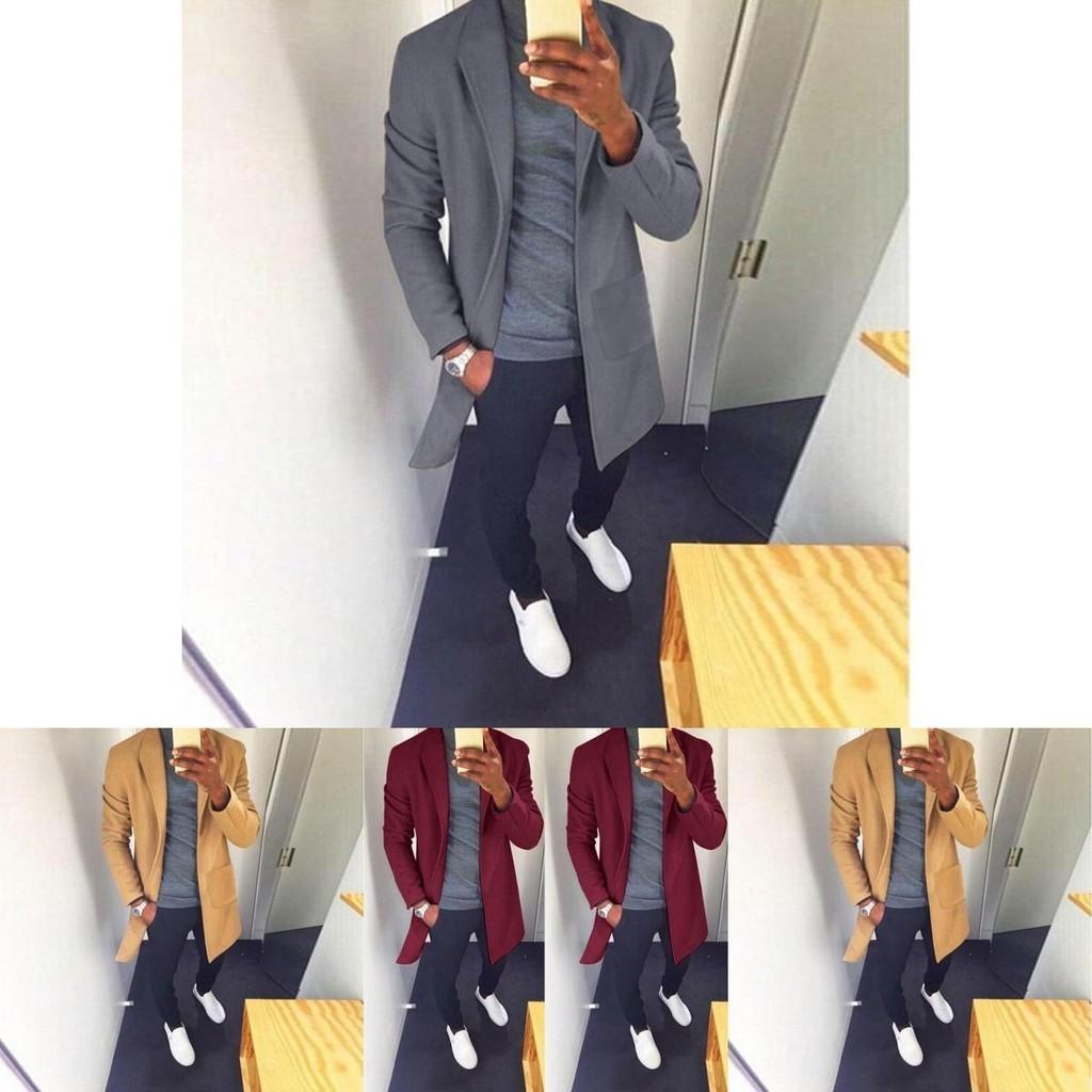 Men's Winter Warm Slim Trench Coat Cardigan For Stylish Formal Outfits