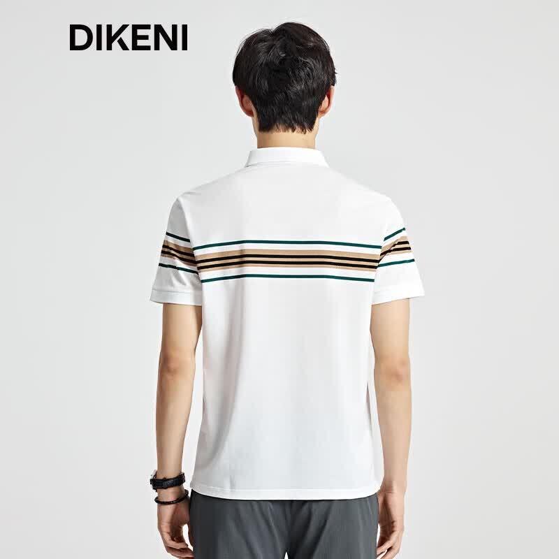 DIKENI Men's Cool-Touch Color-Block Cotton Polo Shirt
