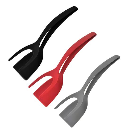 2-in-1 Nylon Spatula Tongs Double-Headed Frying And Baking Tongs Heat-Resistant Kitchen Utensil with Long Handle