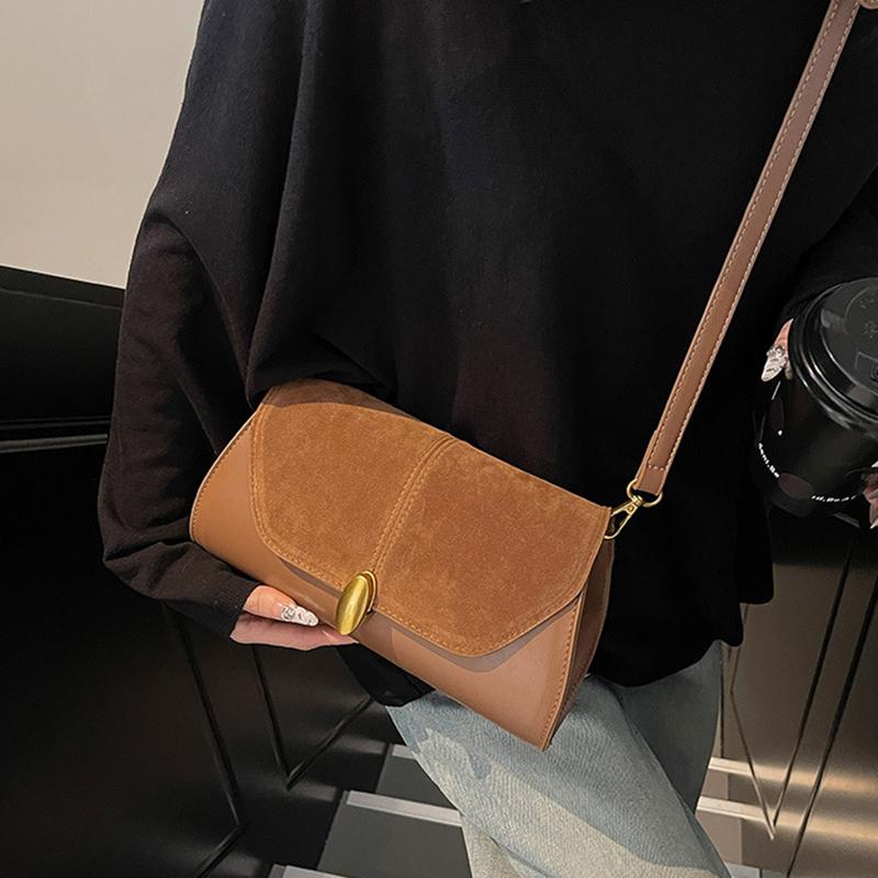 Yogodlns Fashion PU Shoulder Bag Stylish Crossbody Bag Adjustable Strap Vintage Small Tote Bag Trendy Commuting Bag Slouchy Hobo Bag