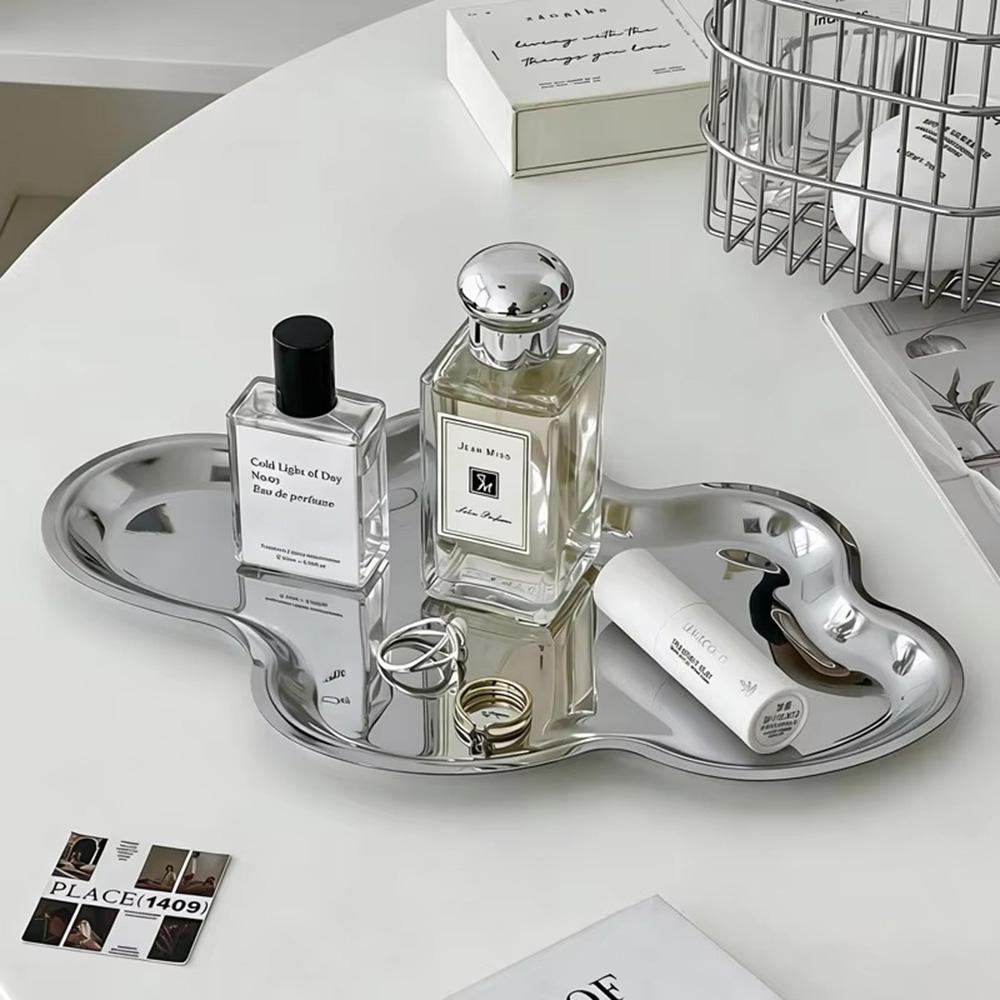 Cloud Shaped Storage Tray Stainless Steel Serving Plate Dessert Snack Dish Jewelry Storage Organizer Modern Home Kitchen Decor