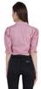 Moomaya Puff Sleeve Crop Top For Women Solid Button Down Collar Designer