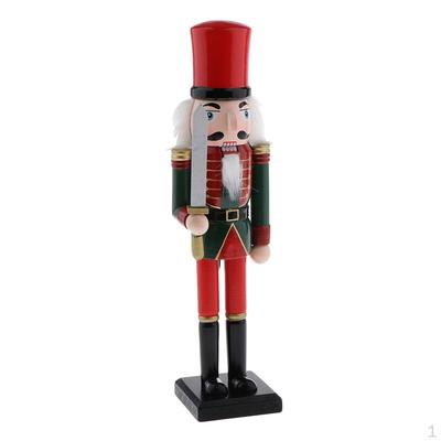 30cm Wooden Soldier Nutcracker On Stand - Novelty Christmas Decorative Ornament Home Decor Gifts