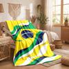 Brazil national football team Print Flannel Blanket Soft Warm Sofa Bed Throw Blanket For Home Office Bedroom