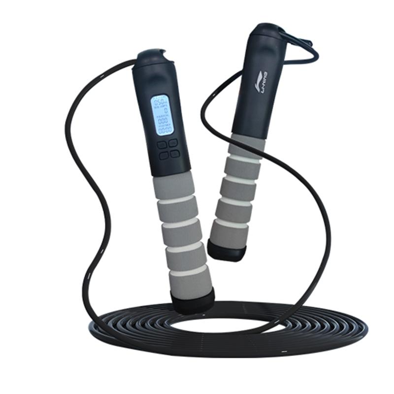 Li Ning Fitness Training Electronic Counting Jump Ropes Adults PVC+Steel Cables ABS+Foam Controller Cord Length 2.9m AQES075